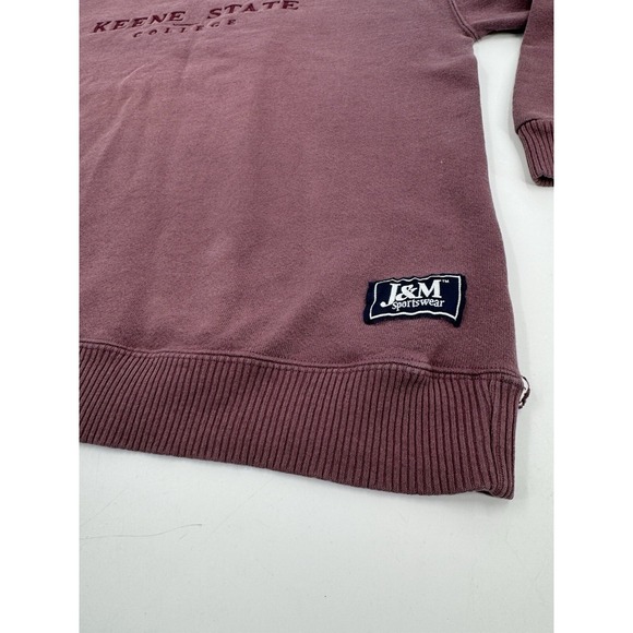 Vintage J&M Sportswear Keene State College Sweatshirt Burgundy Made in USA L - Picture 10 of 16